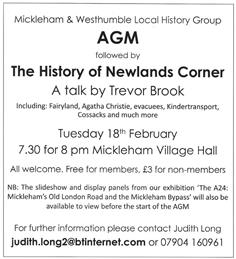 The history of Newlands Corner. - a talk